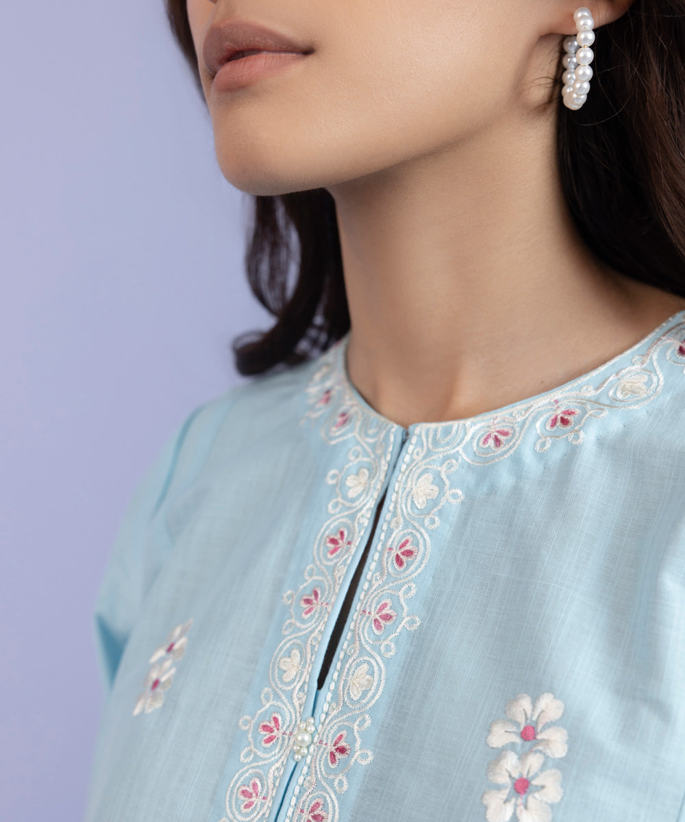 Sapphire - 2 Piece - Embroidered Cambric Suit