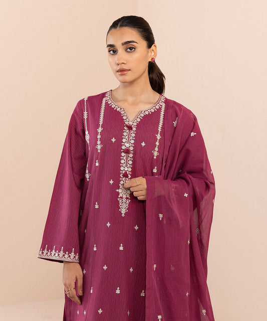 Sapphire - 3 Piece - Embroidered Zari Khaddar Suit