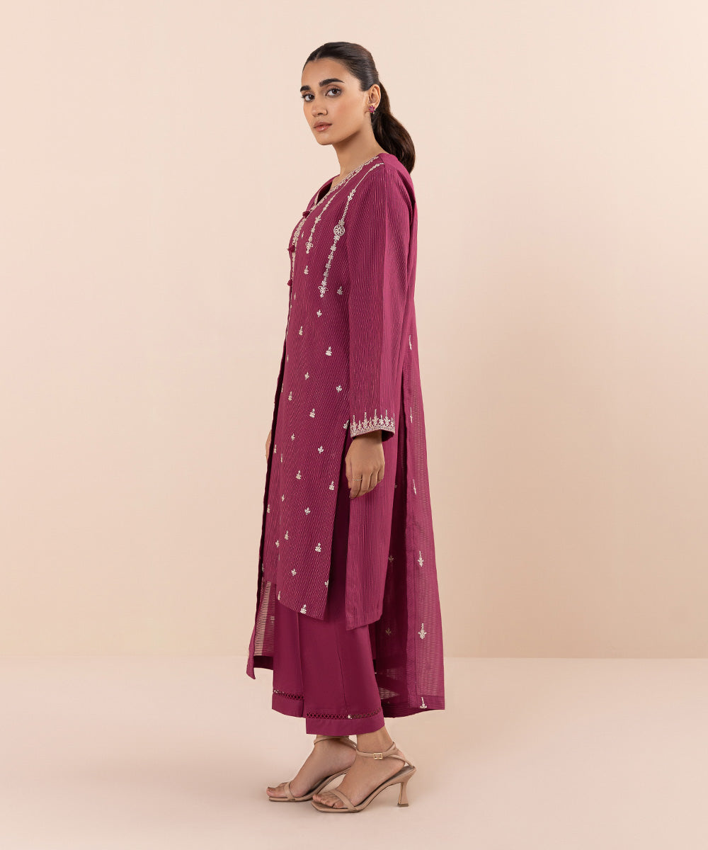 Sapphire - 3 Piece - Embroidered Zari Khaddar Suit