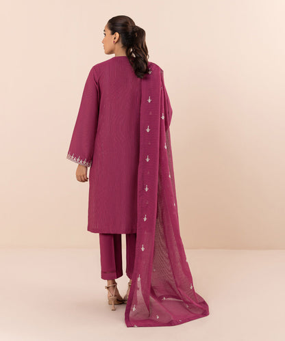 Sapphire - 3 Piece - Embroidered Zari Khaddar Suit