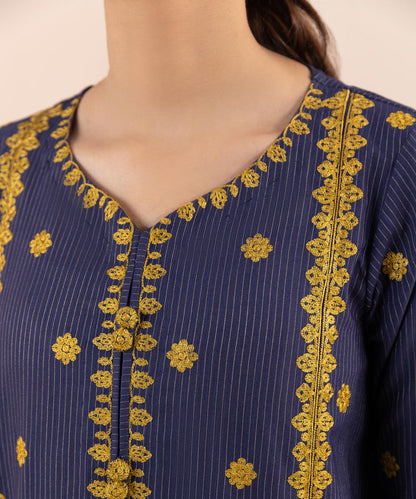 Sapphire - 2 Piece - Embroidered Zari Khaddar Suit