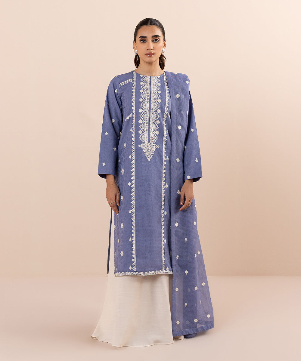Sapphire - 2 Piece - Embroidered Jacquard Suit