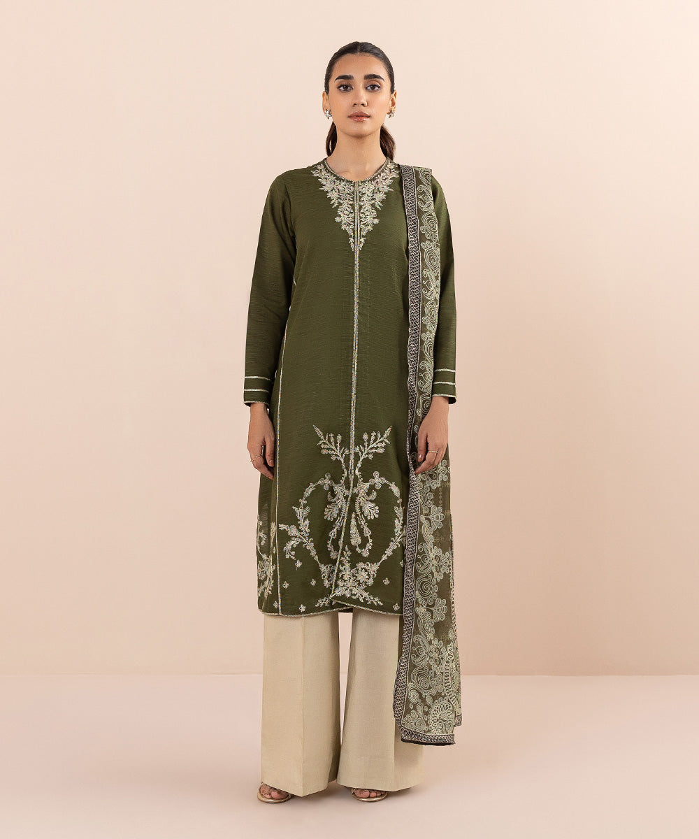 Sapphire - 2 Piece - Embroidered Khaddar Suit