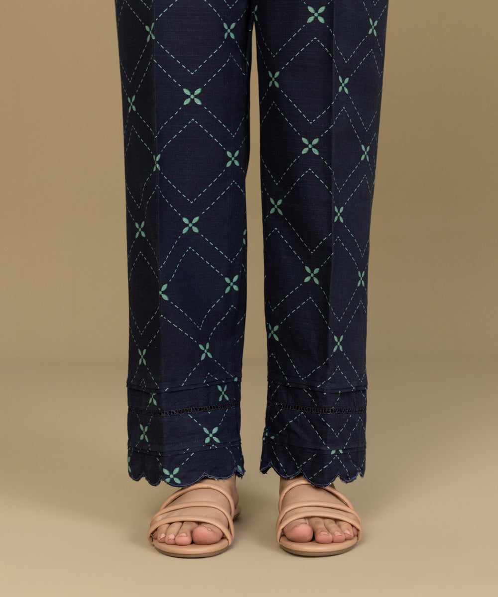 Sapphire - Printed Khaddar Straight Pants