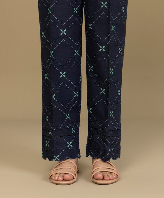 Sapphire - Printed Khaddar Straight Pants