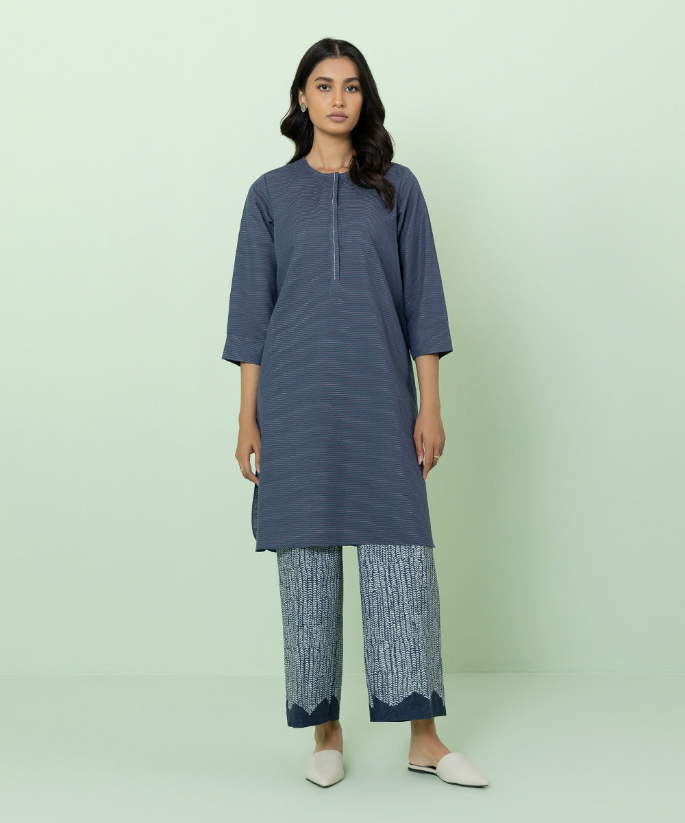Sapphire - Solid Zari Khaddar Shirt