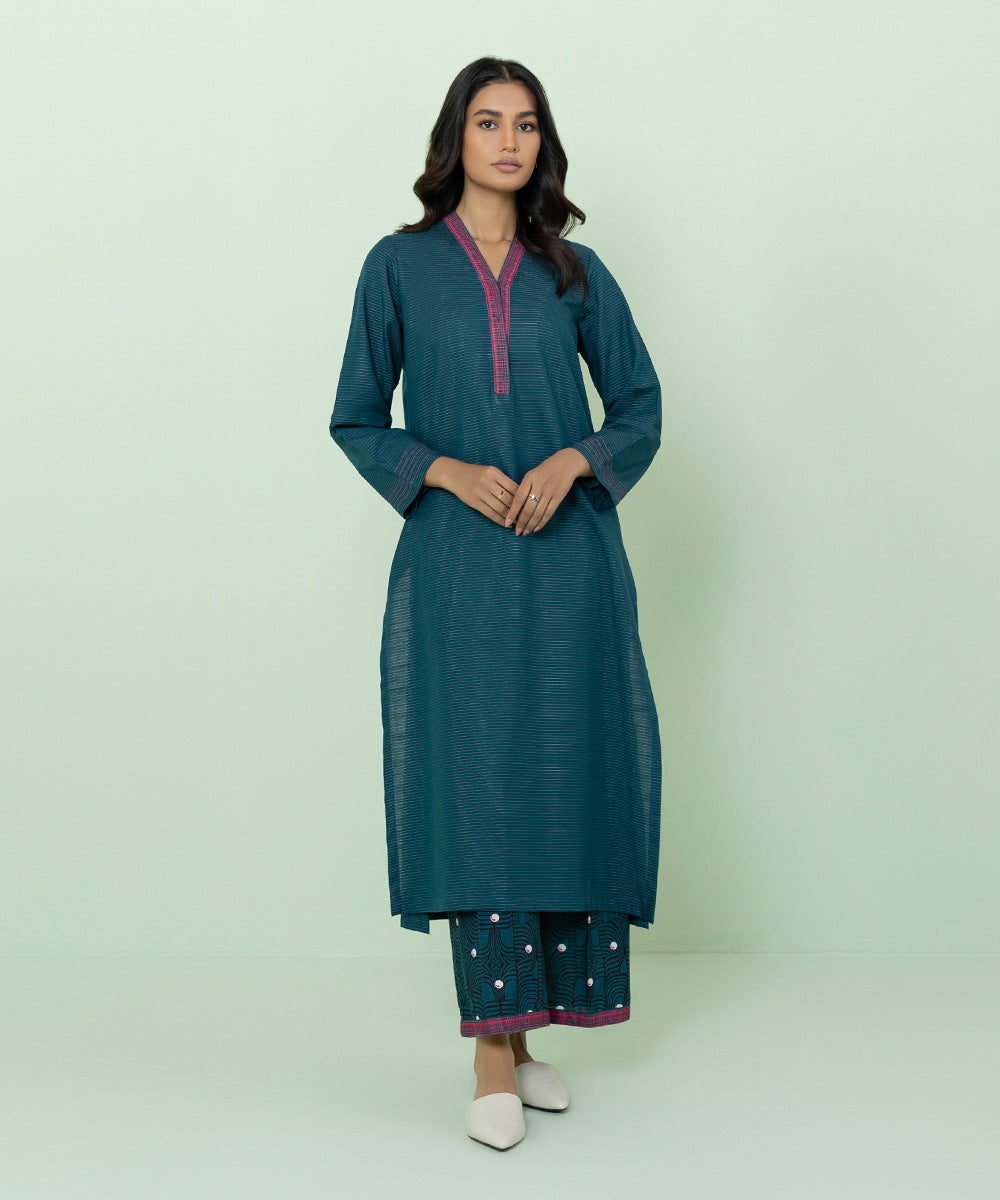 Sapphire - Solid Zari Khaddar Shirt