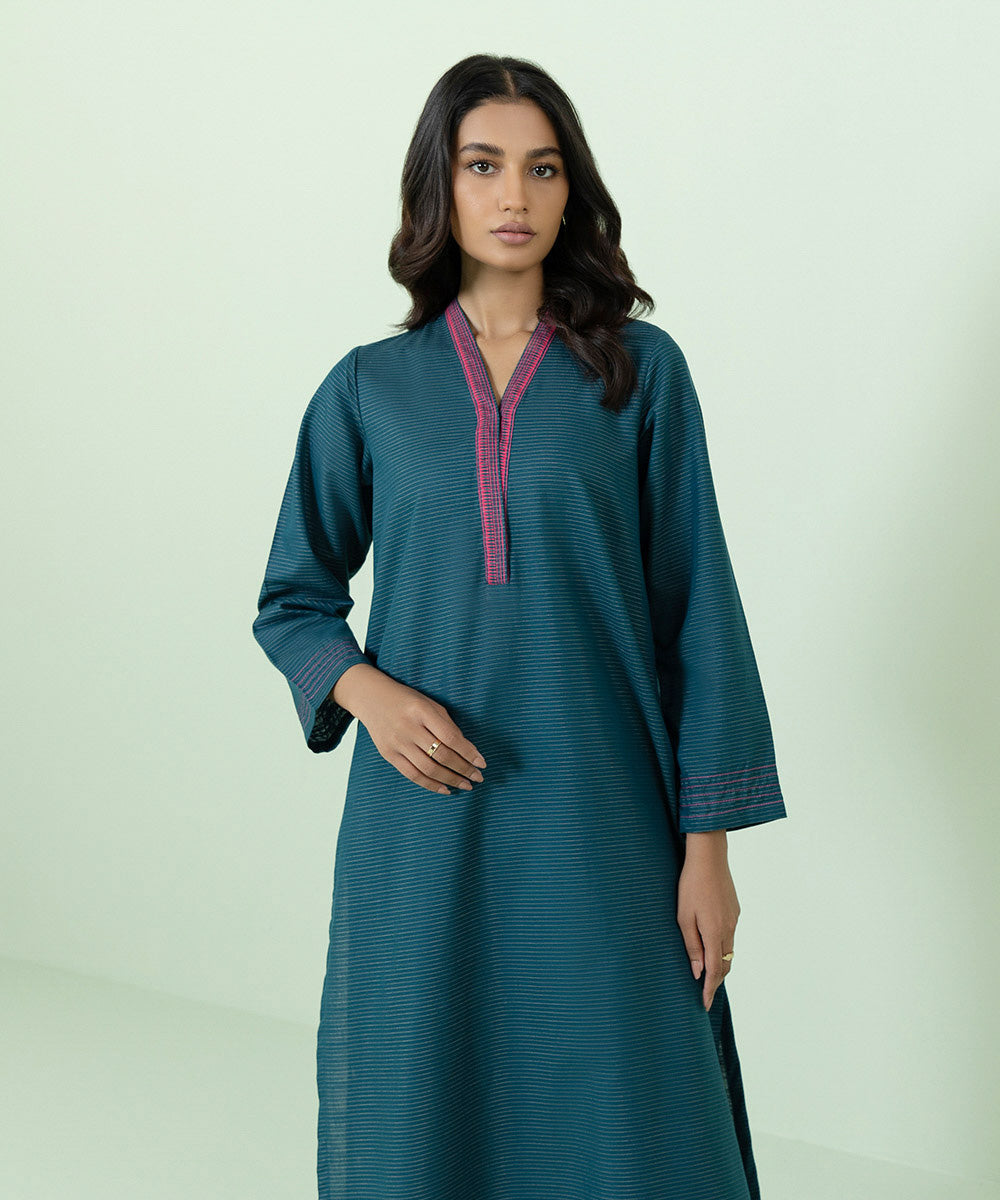 Sapphire - Solid Zari Khaddar Shirt