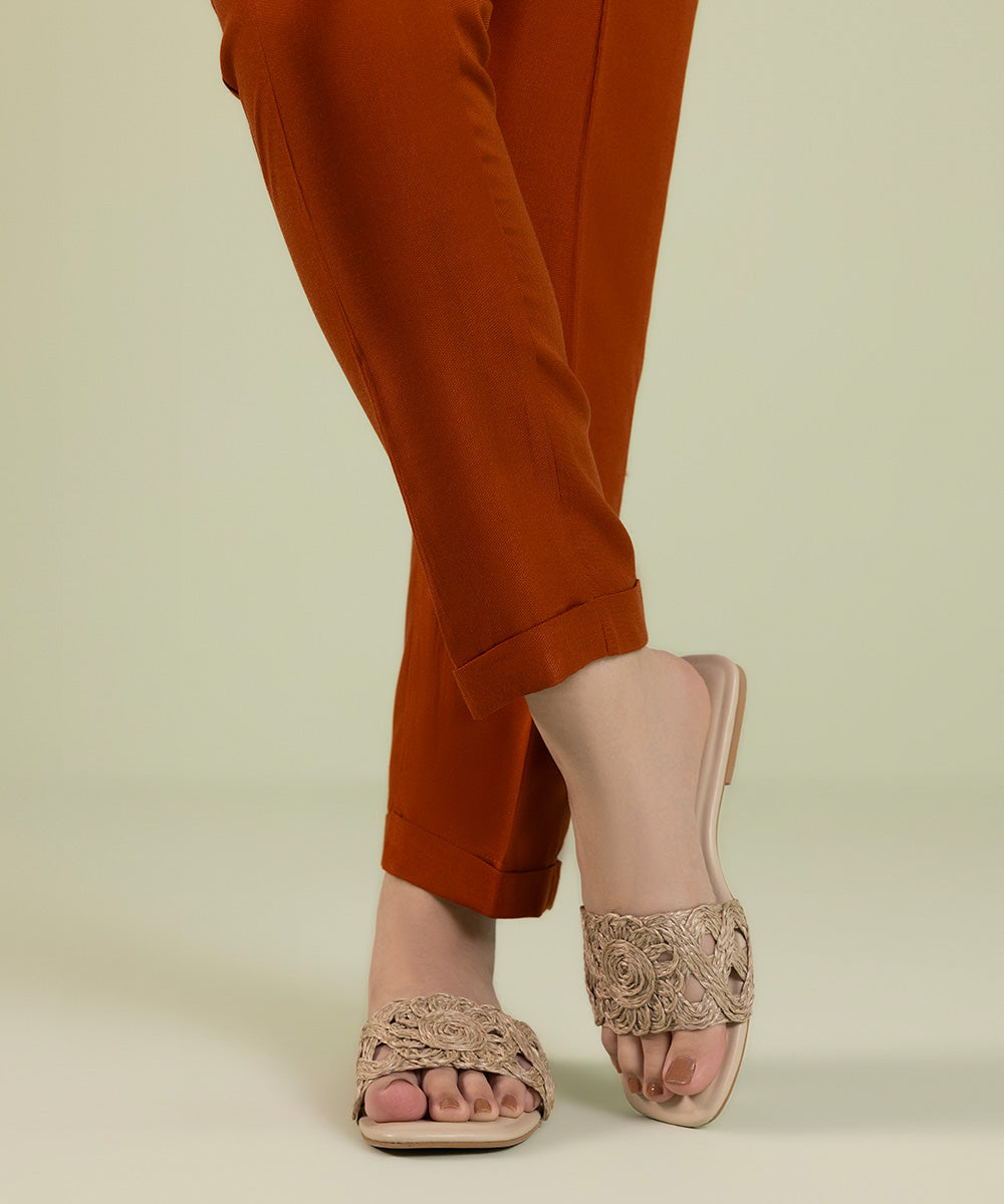 Sapphire - Solid Cottel Cigarette Pants