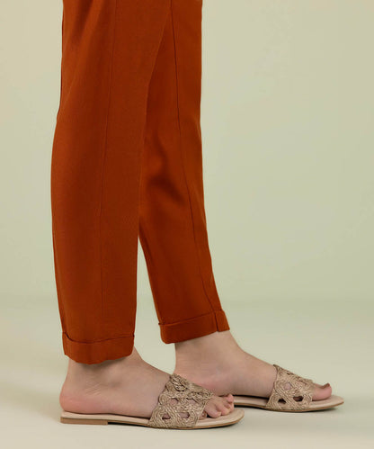 Sapphire - Solid Cottel Cigarette Pants