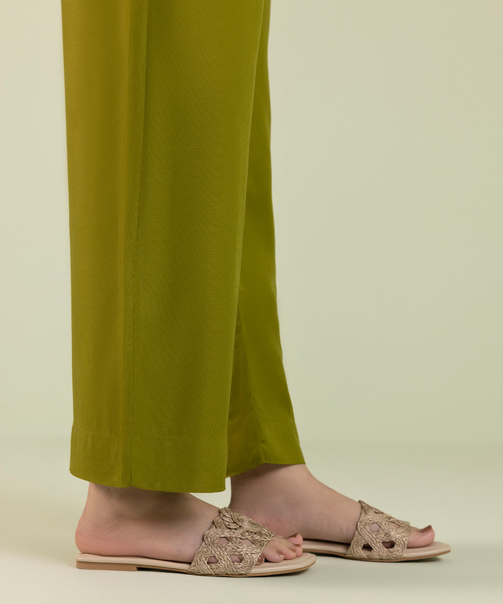 Sapphire - Solid Cottel Straight Pants