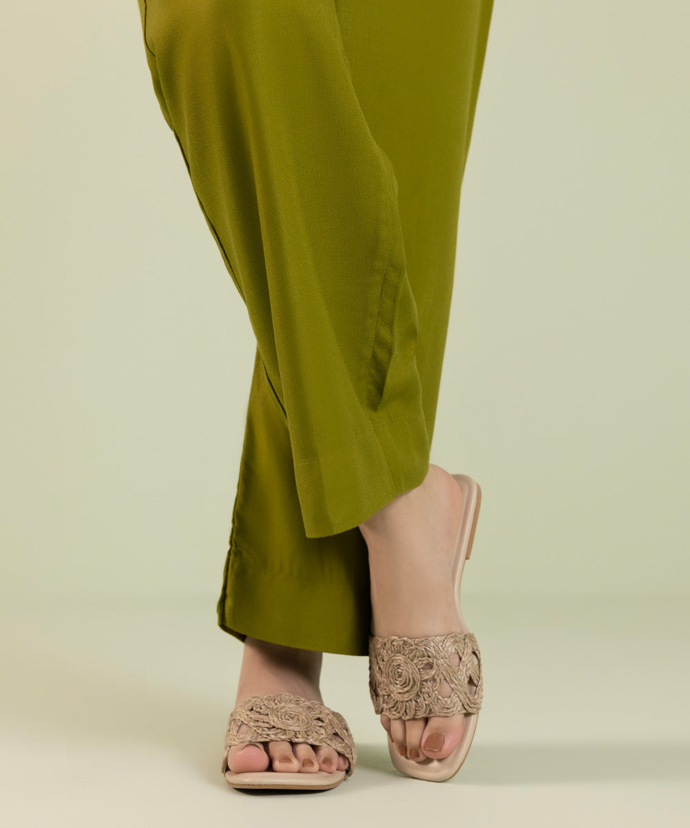 Sapphire - Solid Cottel Straight Pants