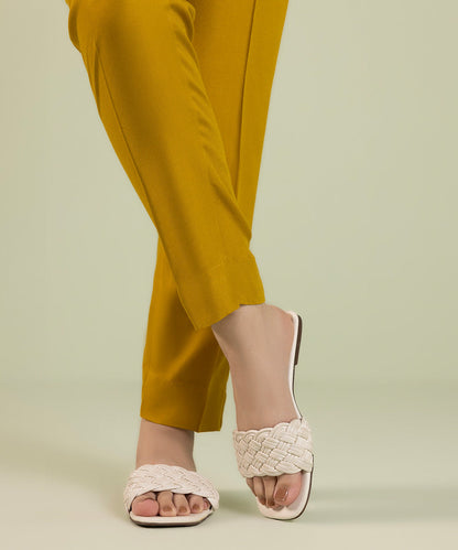 Sapphire - Solid Cottel Cigarette Pants