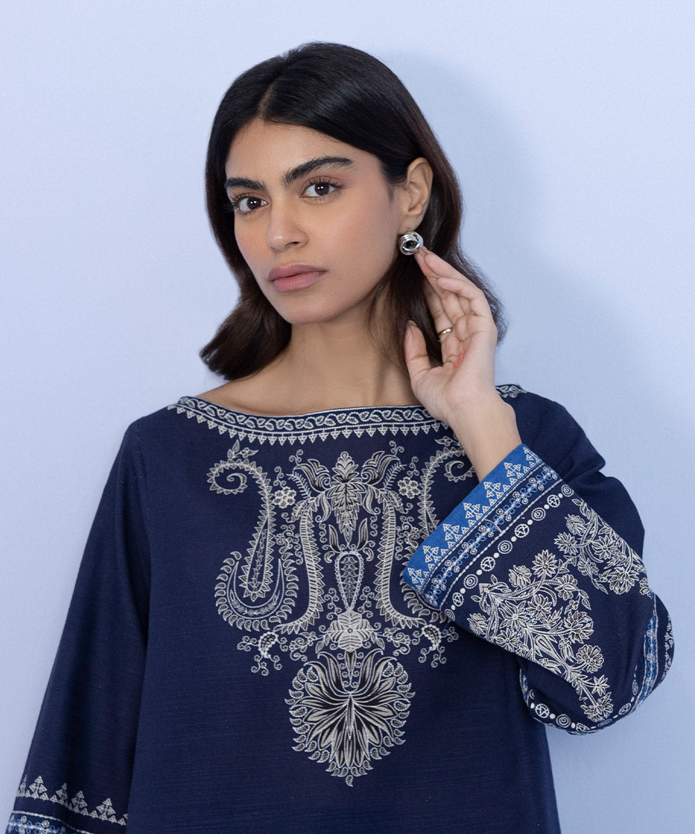 Sapphire - 2 Piece - Embroidered Khaddar Suit