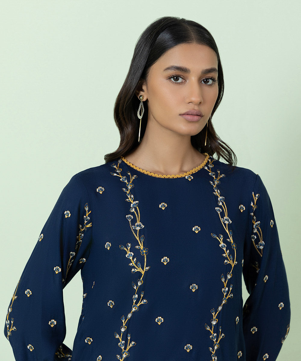 Sapphire - Embroidered Cottel Shirt