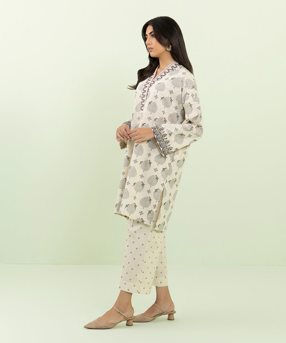 Sapphire - Embroidered Zari Khaddar Shirt