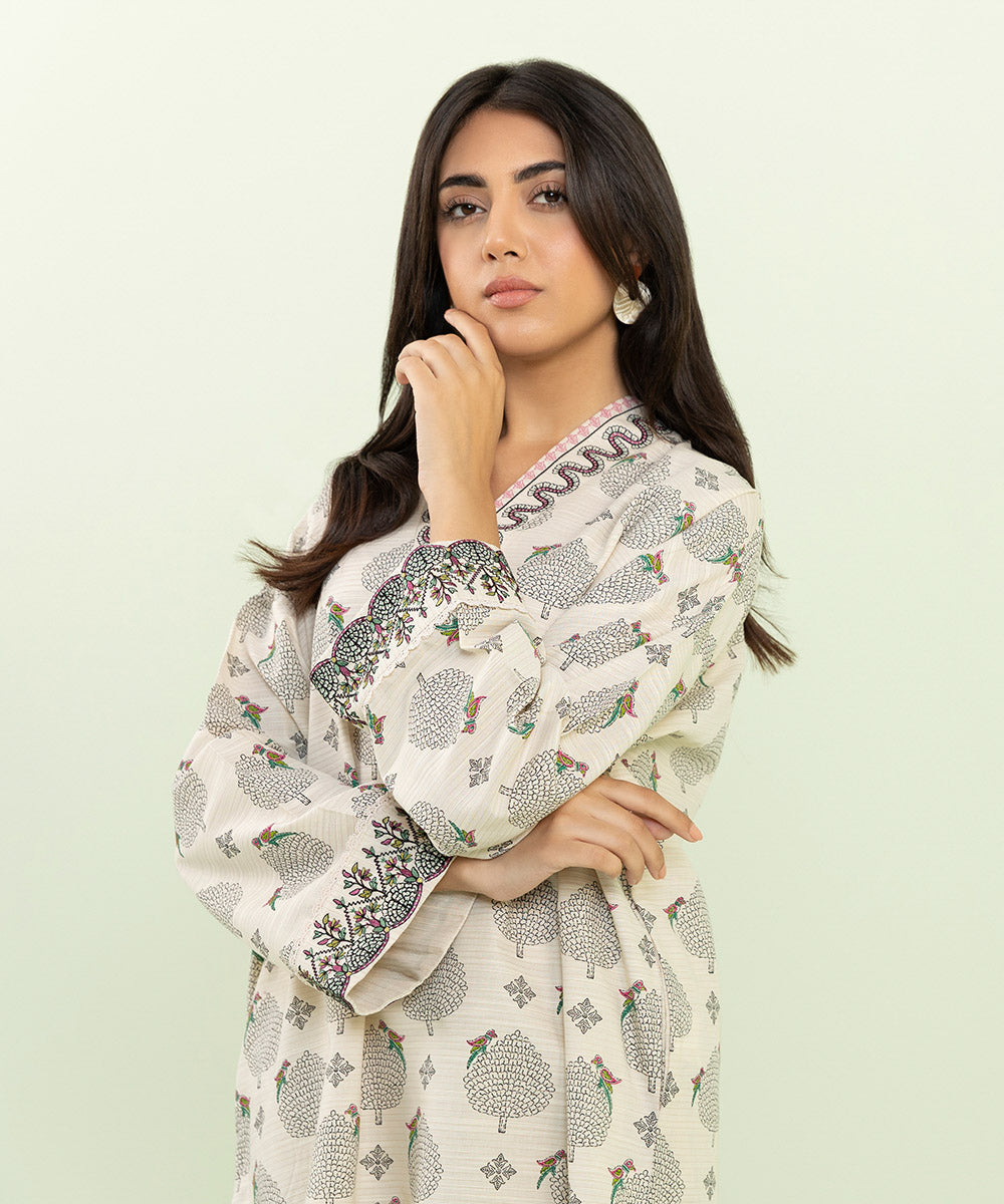 Sapphire - Embroidered Zari Khaddar Shirt