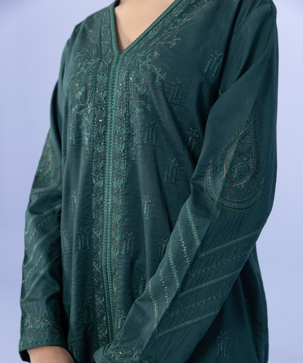 Sapphire - Embroidered Cotton Viscose Shirt