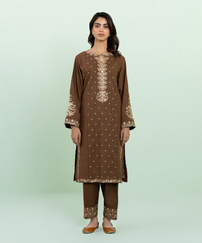 Sapphire - Embroidered Zari Khaddar Shirt
