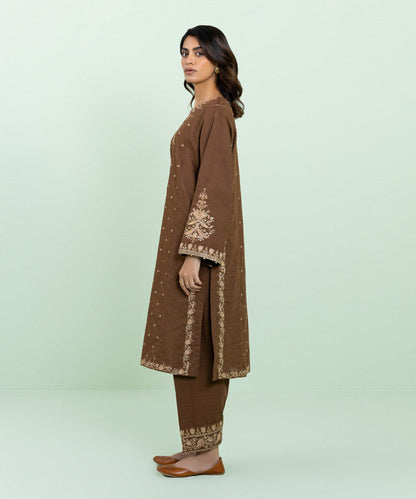 Sapphire - Embroidered Zari Khaddar Shirt