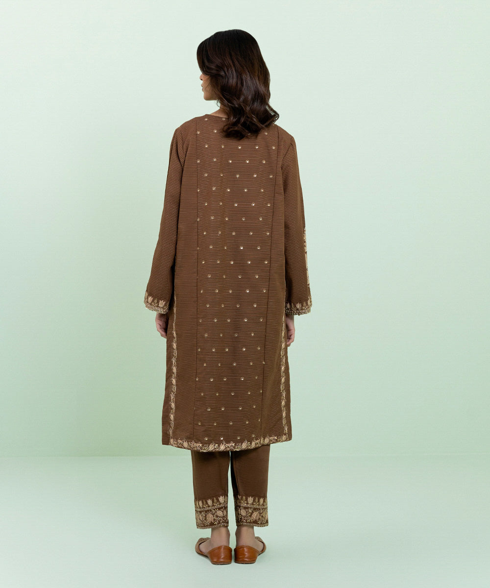 Sapphire - Embroidered Zari Khaddar Shirt