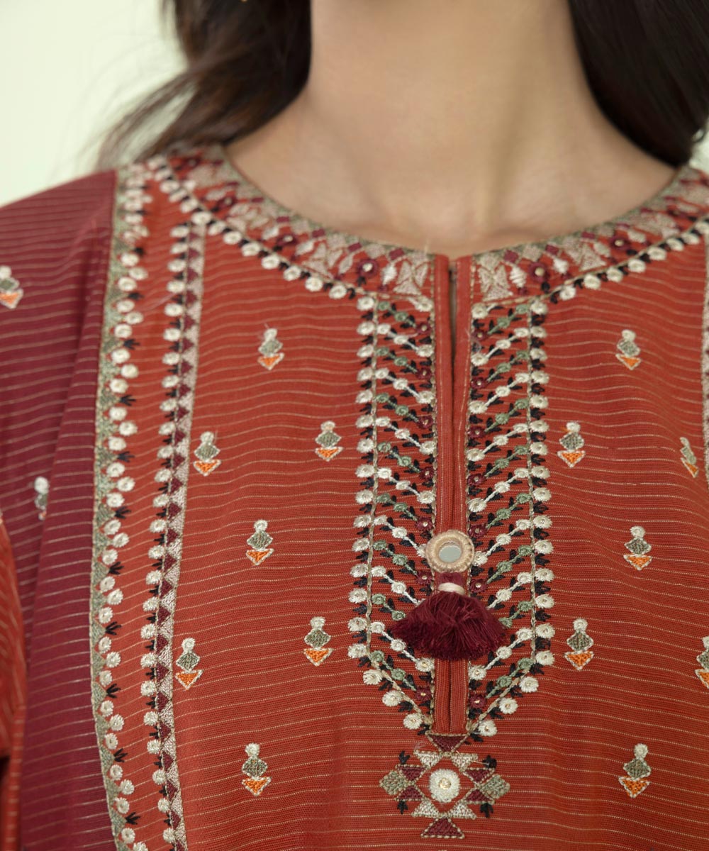 Sapphire - Embroidered Zari Khaddar Shirt