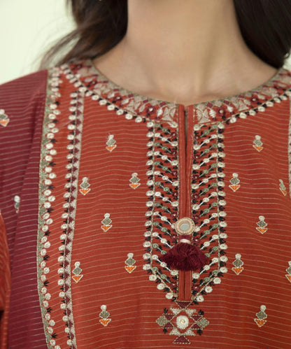 Sapphire - Embroidered Zari Khaddar Shirt