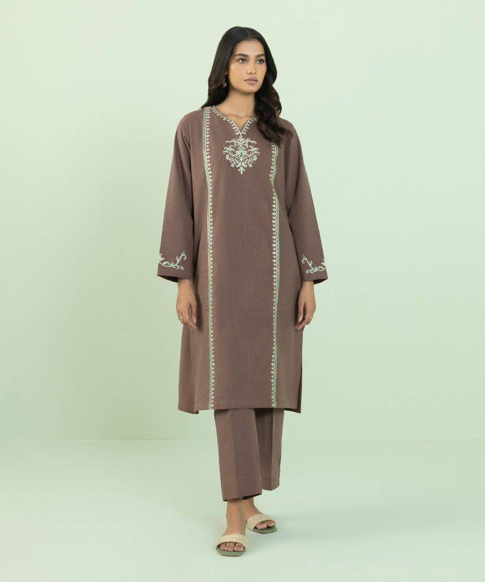 Sapphire - 2 Piece - Embroidered Mélange Suit