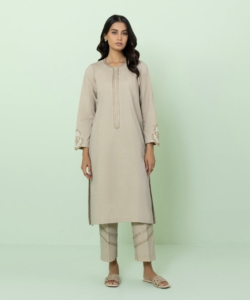 Sapphire - 2 Piece - Embroidered Mélange Suit