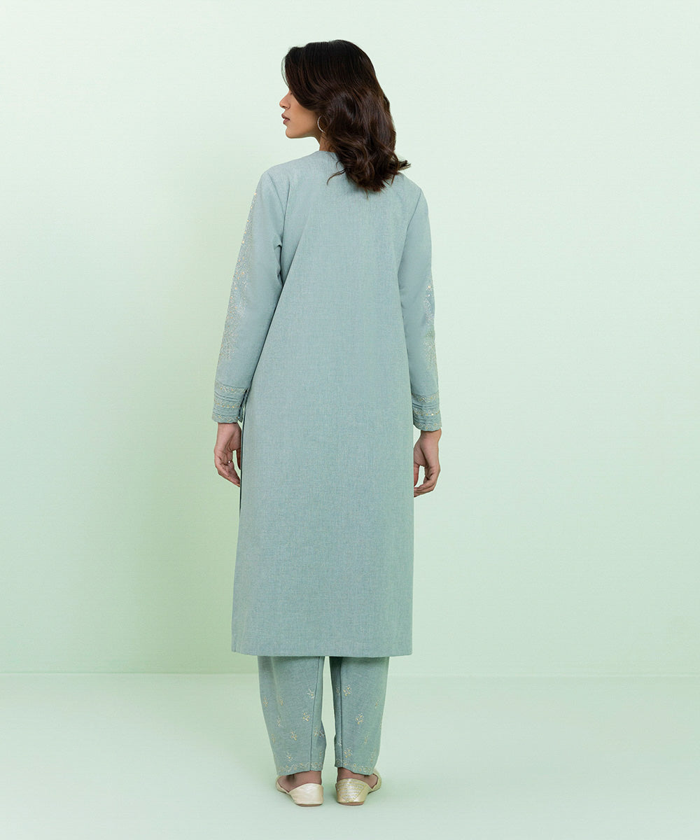 Sapphire - 2 Piece - Embroidered Mélange Suit