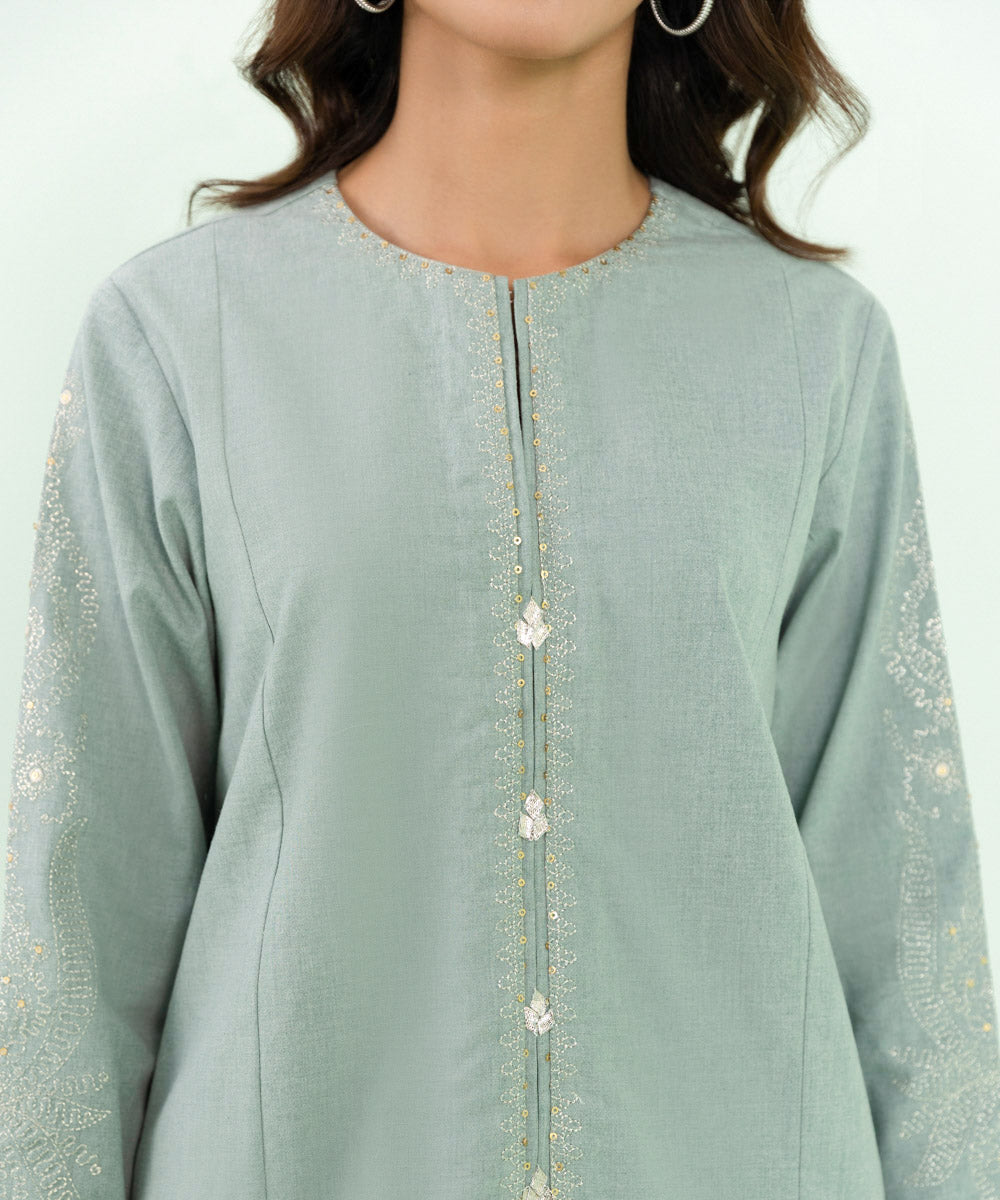 Sapphire - 2 Piece - Embroidered Mélange Suit