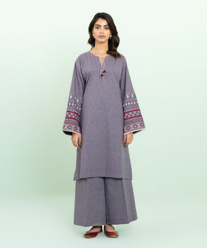 Sapphire - 2 Piece - Embroidered Cotton Suit