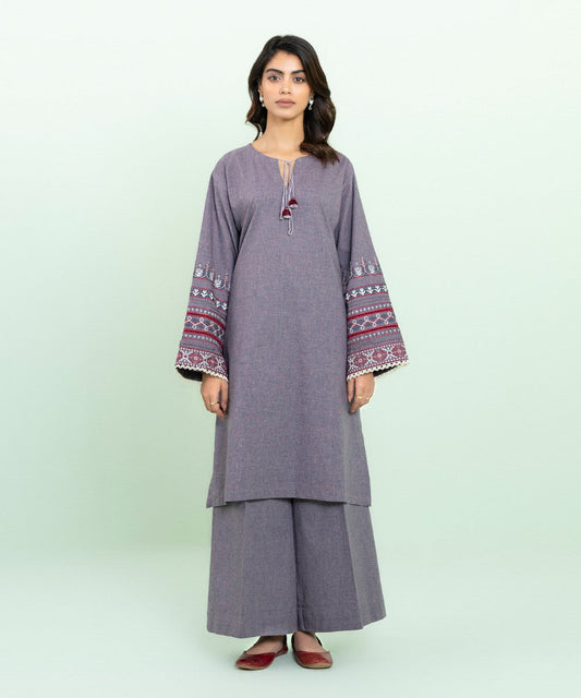 Sapphire - 2 Piece - Embroidered Cotton Suit