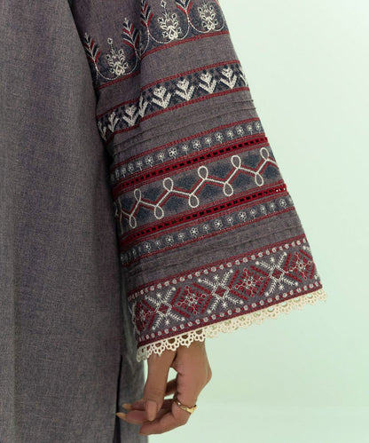 Sapphire - 2 Piece - Embroidered Cotton Suit