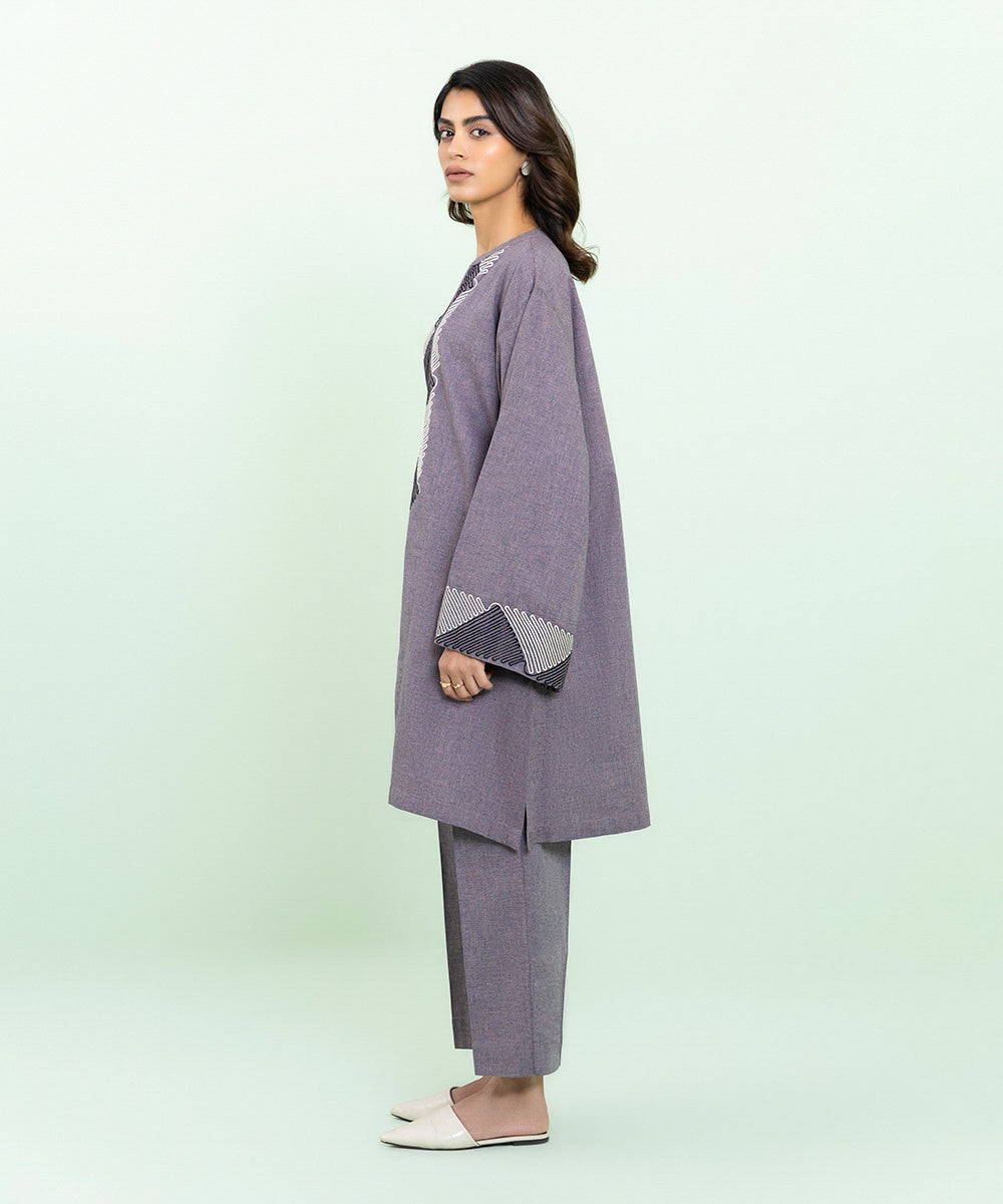 Sapphire - 2 Piece - Embroidered Cotton Suit