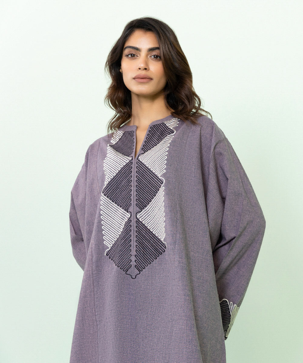 Sapphire - 2 Piece - Embroidered Cotton Suit