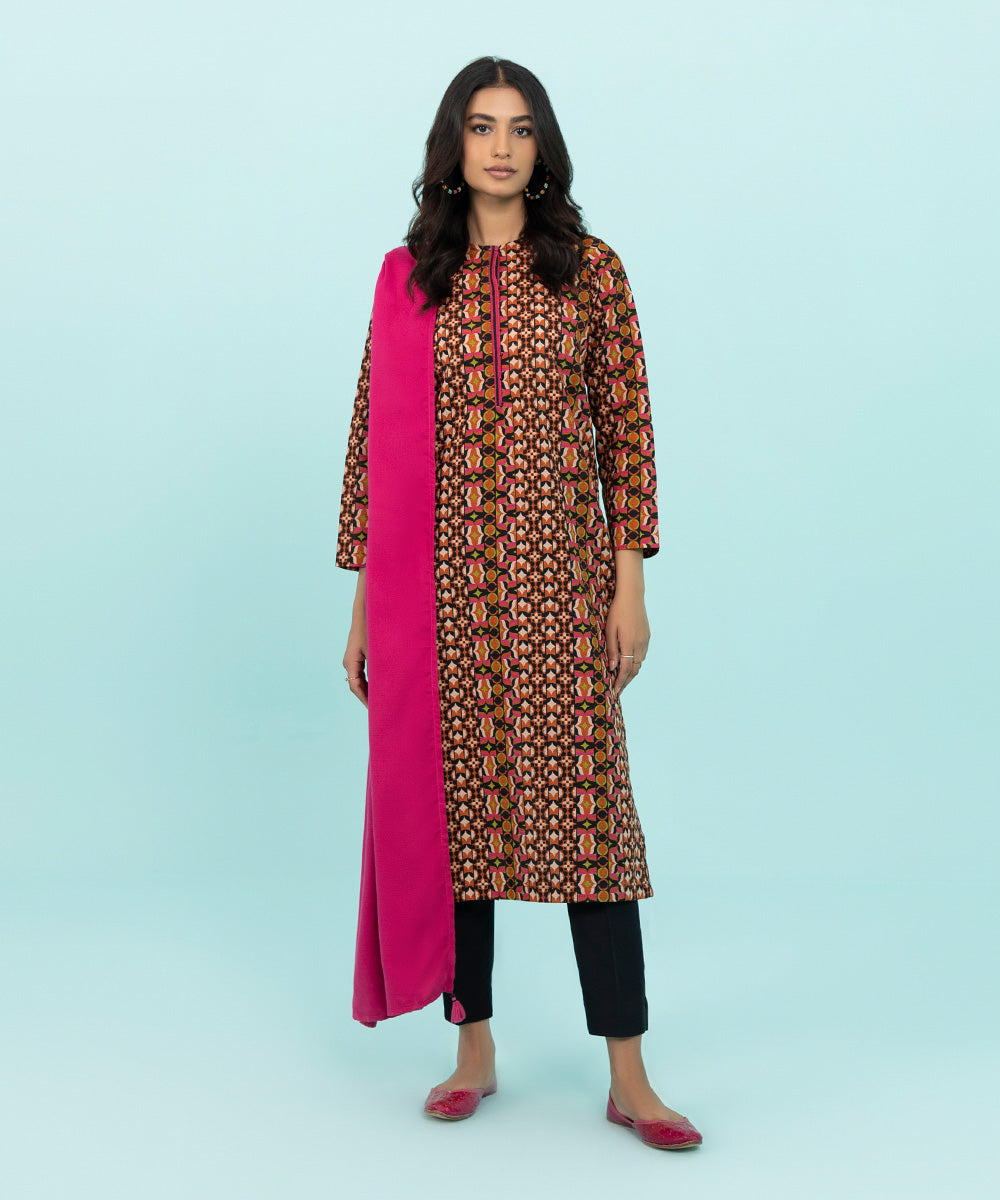 Sapphire - 3 Piece - Printed Khaddar Suit