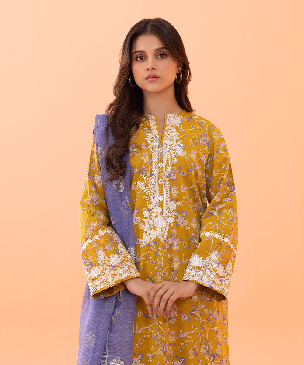 Sapphire - 3 Piece - Embroidered Cambric Suit