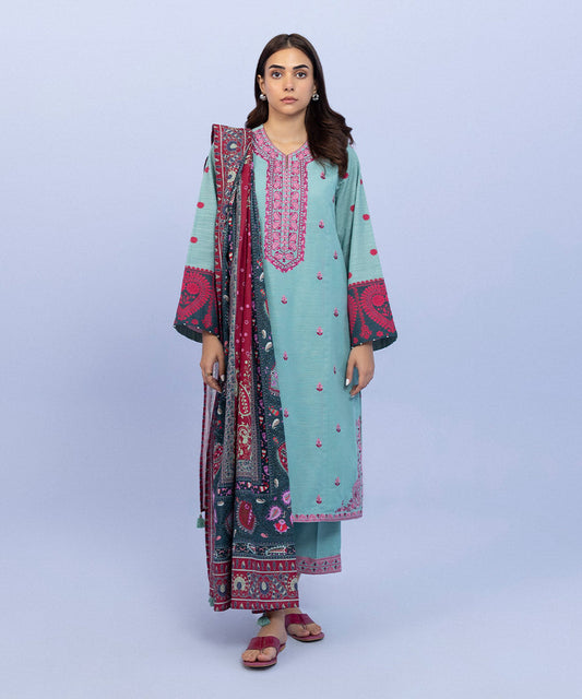 Sapphire - 3 Piece - Embroidered Khaddar Suit