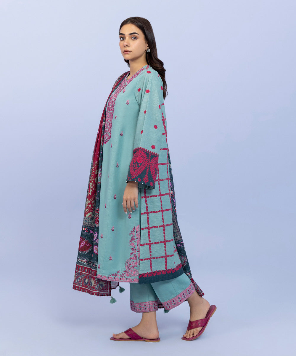 Sapphire - 3 Piece - Embroidered Khaddar Suit