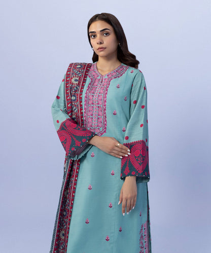 Sapphire - 3 Piece - Embroidered Khaddar Suit