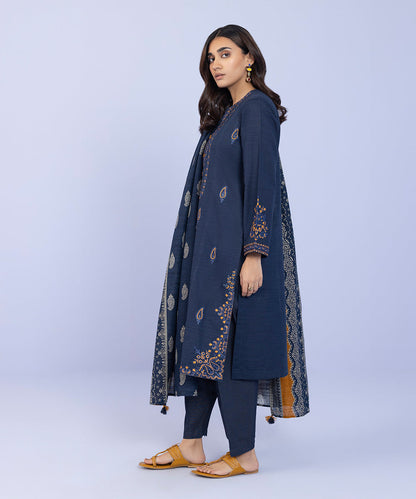 Sapphire - 3 Piece - Embroidered Khaddar Suit
