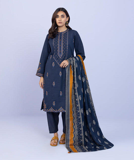 Sapphire - 3 Piece - Embroidered Khaddar Suit