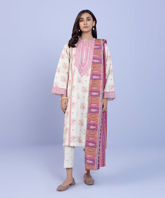 Sapphire - 3 Piece - Embroidered Khaddar Suit
