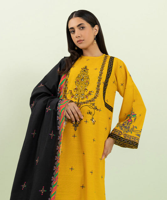 Sapphire - 3 Piece - Embroidered Khaddar Suit