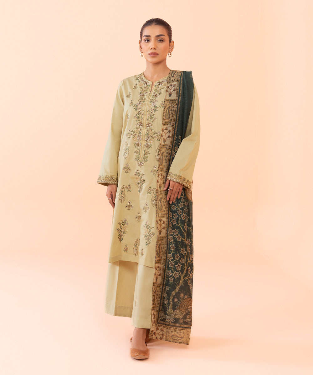 Sapphire - 3 Piece - Embroidered Cambric Suit