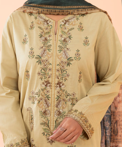 Sapphire - 3 Piece - Embroidered Cambric Suit
