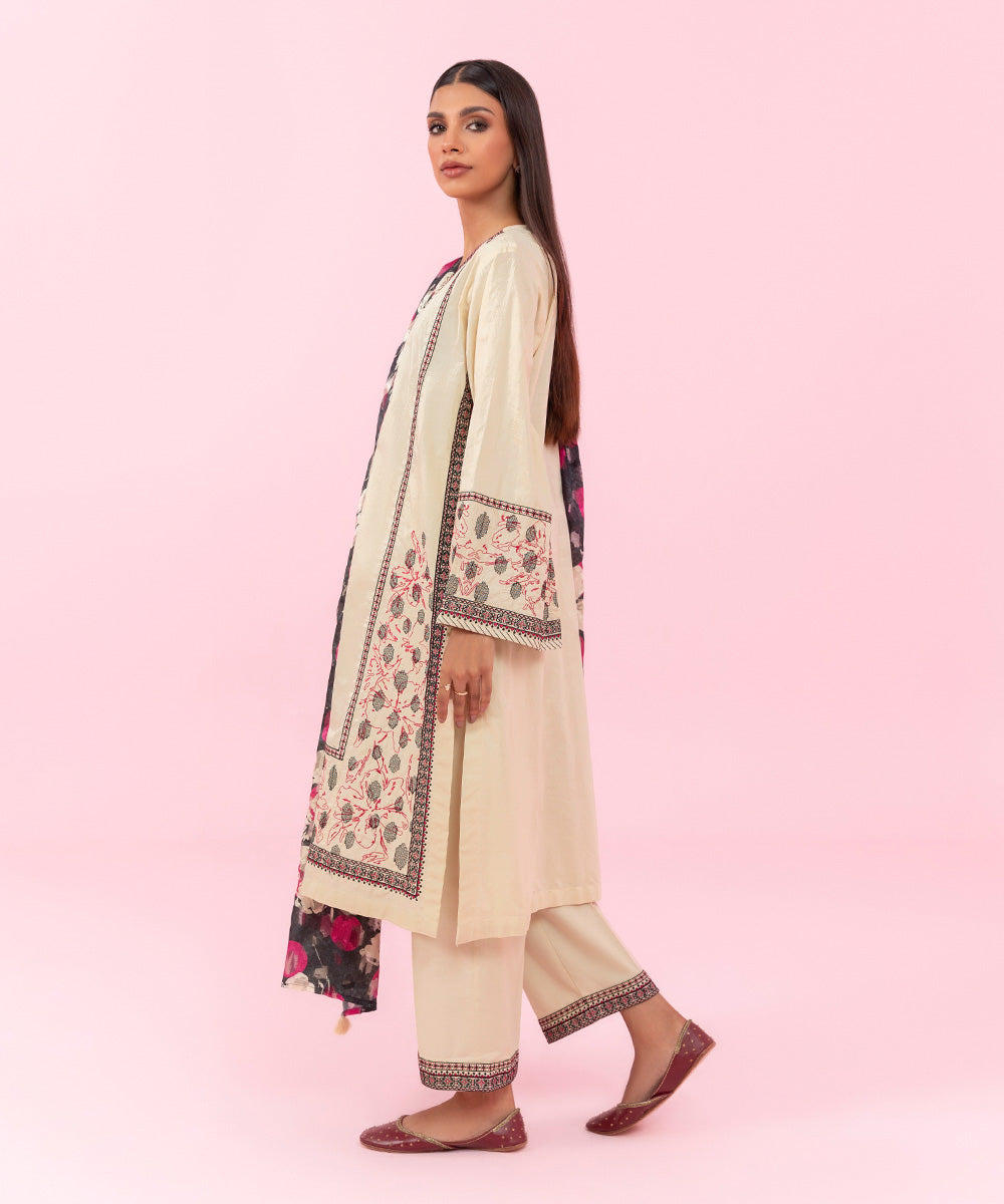 Sapphire - 3 Piece - Embroidered Jacquard Suit