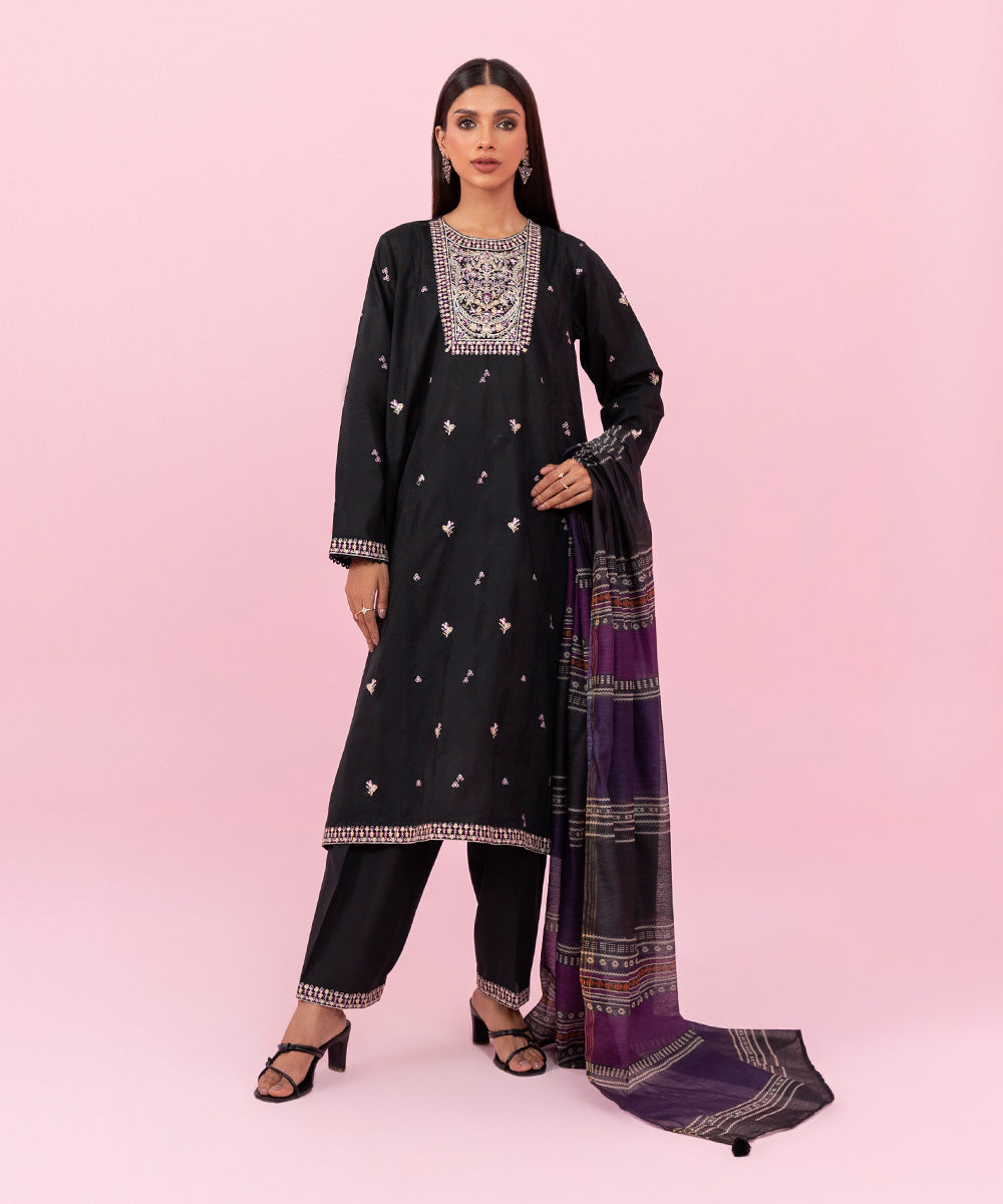 Sapphire - 3 Piece - Embroidered Jacquard Suit