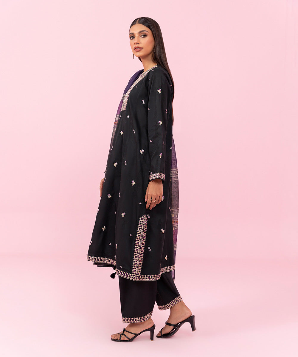 Sapphire - 3 Piece - Embroidered Jacquard Suit